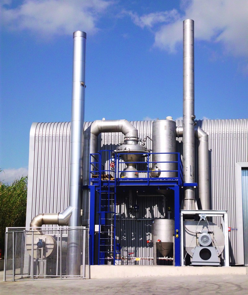 The aspiration system of the plant for production of granular fertilizers